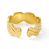 Ion Plating(IP) 304 Stainless Steel Cuff Ring for Women RJEW-C060-32G-3