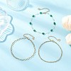 Dyed Natural Agate Nuggets & 304 Stainless Steel Link Chain 3 Layer Anklets for Women AJEW-AN00743-01-1
