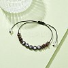 Natural Garnet Chip Braided Bead Bracelets BJEW-JB09608-05-3