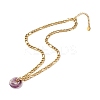 Natural Amethyst Donut Pendant Necklace NJEW-JN03815-02-4
