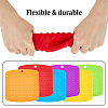 DICOSMETIC 6Pcs 6 Colors Square Silicone Hot Mats for Hot Dishes AJEW-DC0001-14-5