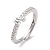 Rack Plating Brass Clear Cubic Zirconia Constellation Adjustable Rings for Women RJEW-S407-08P-03-1