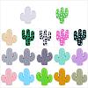 34Pcs 17 Style Cactus Food Grade Eco-Friendly Silicone Focal Beads JX905A-1