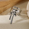 304 Stainless Steel Open Cuff Rings for Women RJEW-U060-01M-P-1