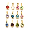 Ion Plating(IP) 304 Stainless Steel Micro Pave Rhinestonea Pendants STAS-K263-75A-G-1