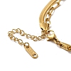 304 Stainless Steel Paperclip & Herringbone Chains Double Layer Necklace for Men Women LS-NJEW-E046-01G-3