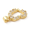 Rack Plating Brass Micro Pave Clear Cubic Zirconia Pendants KK-Q784-15G-3