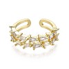 Brass Micro Pave Clear Cubic Zirconia Cuff Rings RJEW-S044-088-NF-3