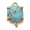 Brass Glass Imitation Gemstone Connector Charms KK-Z076-01G-06-1