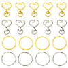 10Pcs Heart Shape Zinc Alloy Swivel Lobster Clasps IFIN-YW0003-88G-2