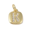 Rack Plating Brass Micro Pave CLear Cubic Zirconia Charms KK-E110-14G-K-1