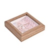 Natural Rose Quartz Chips Tree of Life with Wooden Photo Frame Decorations DJEW-B013-04C-2