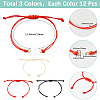 36Pcs 3 Colors Braided Waxed Polyester Cord AJEW-SC0003-73-2