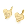 Brass Heart Hoop Earrings Women KK-C031-37G-1