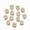 Brass Micro Pave Clear Cubic Zirconia Charms KK-R134-011-NF-1