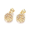 Brass Micro Pave Clear Cubic Zirconia Charms ZIRC-G153-40G-1