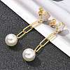 304 Stainless Steel Flower Dangle Stud Earrings EJEW-C096-54G-4