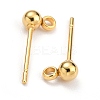 304 Stainless Steel Ball Post Stud Earring Findings X-STAS-Z035-01G-E-2