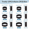  12Pcs 6 Styles 201 Stainless Steel Grooved Finger Ring Settings RJEW-TA0001-04EB-2