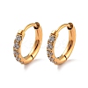 Ion Plating(IP) 316 Surgical Stainless Steel Pave Clear Cubic Zirconia Hoop Earrings Women EJEW-A109-01B-G-1