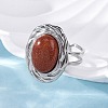 Oval Synthetic Goldstone Finger Rings RJEW-M063-01P-15-3