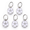 Enamel Style Flower Alloy Rhinestone Charms ENAM-S085-08-2