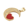 Ion Plating(IP) 304 Stainless Steel Enamel Rhinestone Pendants STAS-Q325-04B-G-2