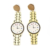 Sparkling Acrylic Watch Dangle Stud Earrings with 304 Stainless Steel Pins LS-EJEW-C063-01B-1