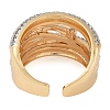 Brass Micro Pave Clear Cubic Zirconia Multi-layer Open Cuff Ring for Women RJEW-Q819-19G-3