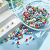 4 Strands Handmade Millefiori Glass Round Bead Strands LAMP-GO0001-13-4