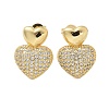 Brass Micro Pave Clear Cubic Zirconia Stud Earrings for Women LS-EJEW-U034-01G-01-4