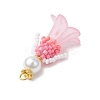 Glass Seed Beaded Flower Figurine Pendants PALLOY-MZ00686-5