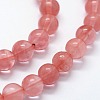 Cherry Quartz Glass Beads Strands X-G-I199-28-6mm-3