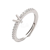 S925 Sterling Silver Adjustable Letter Rings for Women RJEW-M068-01P-V-2