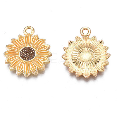 Rack Plating Alloy Enamel Pendants ENAM-N055-055B-1