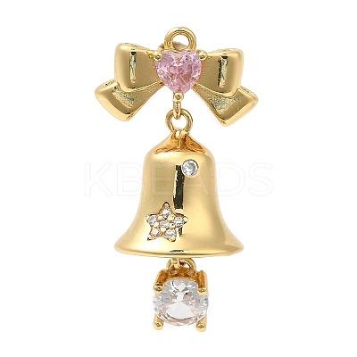 Rack Plating Brass Pave Cubic Zirconia Pendants KK-R150-03G-1