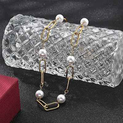 Ion Plating(IP) 304 Stainless Steel Oval Link Chain Necklaces for Women NJEW-P320-23G-1