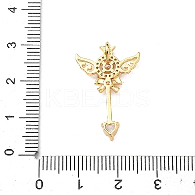 Brass Micro Pave Clear Cubic Zirconia Pendants KK-H526-04B-G-1