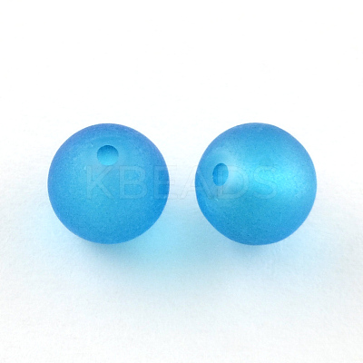 Transparent Frosted Glass Beads FGLA-R001-8mm-M-1