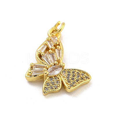 Rack Plating Brass Pave Cubic Zirconia Pendants KK-G513-14G-1