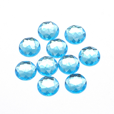 Acrylic Rhinestone Flat Back Cabochons X-GACR-Q008-8mm-04-1