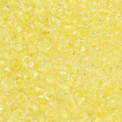 Glow in the Dark Luminous Transparent 8/0 Glass Seed Beads SEED-YWC0001-01G-1