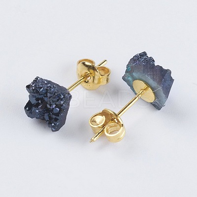 Brass Ear Stud Components EJEW-E222-C-06G-1
