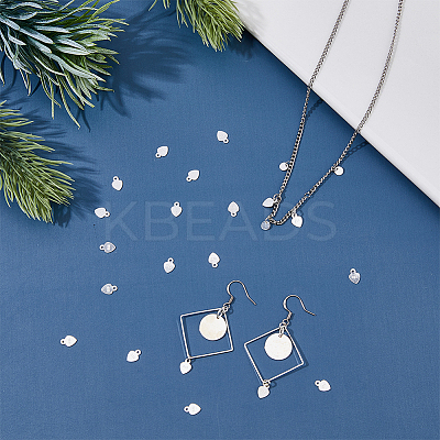 20Pcs 925 Sterling Silver Heart Chain Extender Drops STER-DC0001-41-1