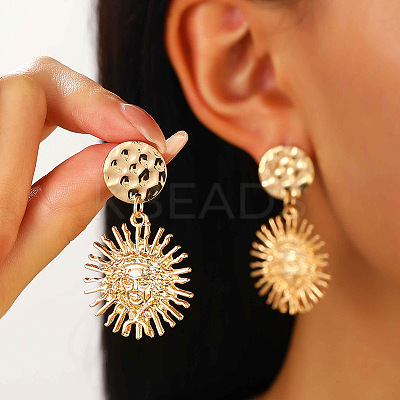 304 Stainless Steel Dangle Stud Earrings FS-WG82045-09-1
