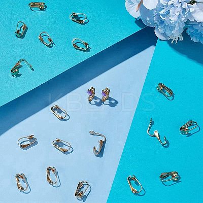 20Pcs Ion Plating(IP) 304 Stainless Steel Clip-on Earring Findings STAS-AR0002-53G-1