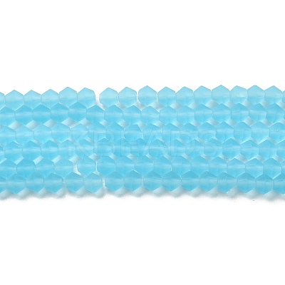 Imitate Austrian Crystal Frosted Glass Beads Strands GLAA-F029-TM4mm-B20-1
