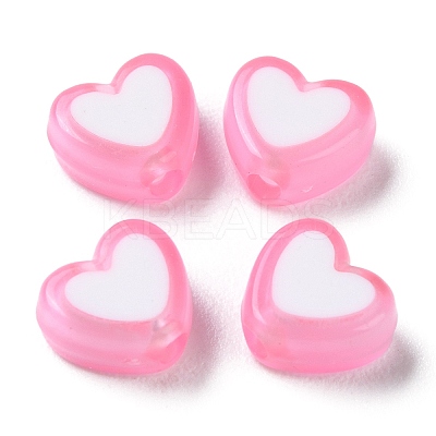 Heart Acrylic Beads TACR-S117-04G-1