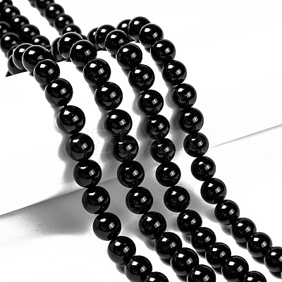 Grade A Natural Tourmaline Round Bead Strands G-L417-10-8mm-1