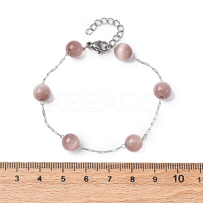 304 Stainless Steel Cable Chain Bracelets BJEW-C094-01P-01-1